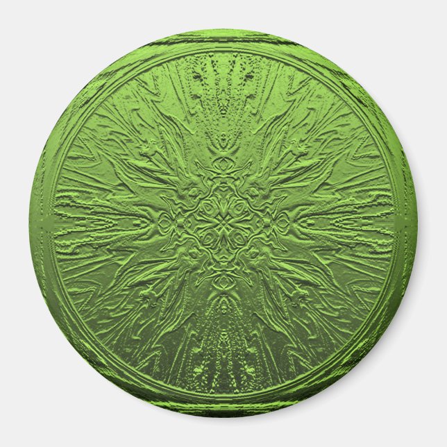 Grönt Satin-blomma..... Magnet (Framsidan)