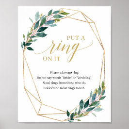 Grönt Sätt ring på spelmärket för Möhippa Poster