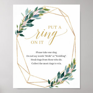 Grönt Sätt ring på spelmärket för Möhippa Poster