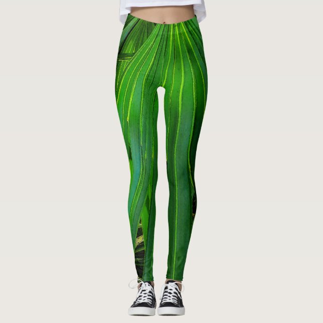 GRÖNT Saw Palmetto Leggings (Framsida)