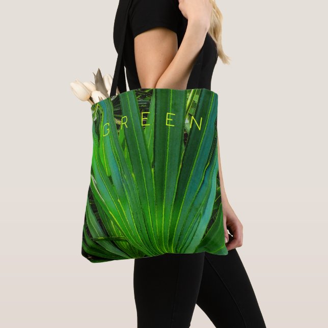 GRÖNT Saw Palmetto Tote Tygkasse (Närbild)