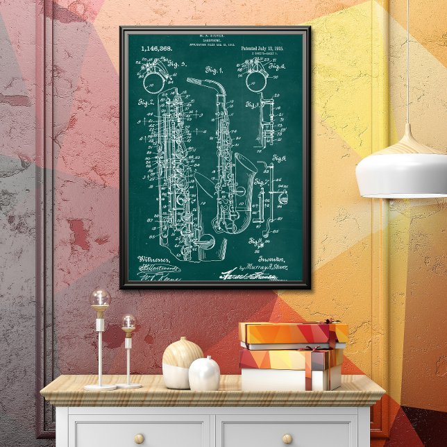 Grönt | Saxofonpatent Poster (Skapare uppladdad)