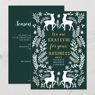 Grönt Scandinavian Nordic Reindeer Business Julkort
