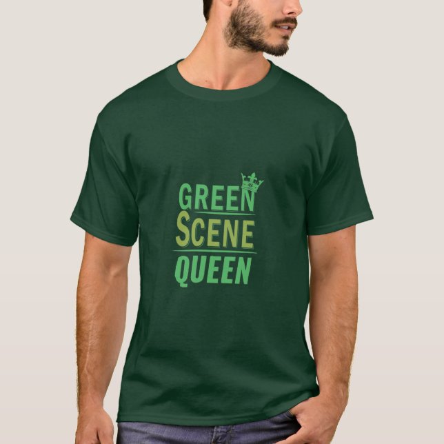 Grönt Scene Queen T Shirt (Framsida)