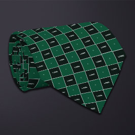 Grönt schackbrädemönster för logotyp slips