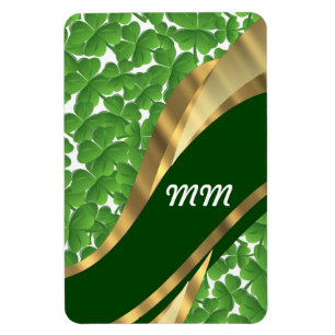 Grönt schamprock mönster magnet