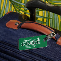 Grönt School Pride Mascot Namn Luggage Tag