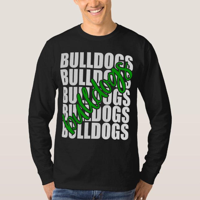 Grönt School Sportfantast Team Spirit T Shirt (Framsida)