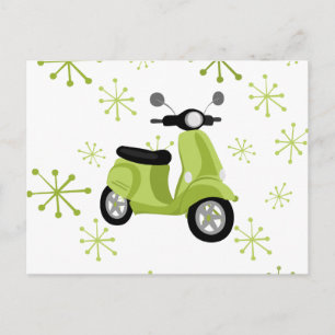 Grönt Scooter Vykort