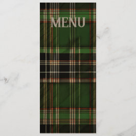 Grönt Scottish Tartan Bröllop Menu Meny