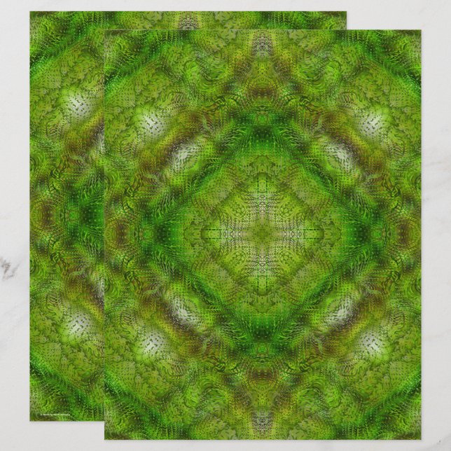 Grönt Scrapbookpapper för Serene Gardens 2-Sidig S (Fram/baksida)