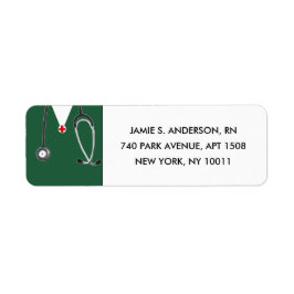 Grönt Scrubs Studenten Returadress Etikett
