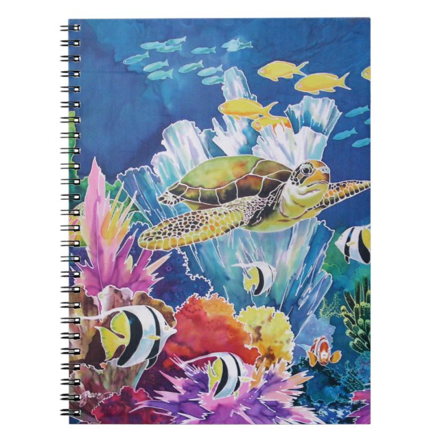 Grönt Sea Turtle Anteckningsbok Med Spiral (Framsidan)