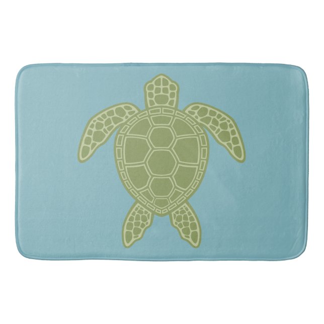 Grönt Sea Turtle Badrumsmatta (Framsidan)