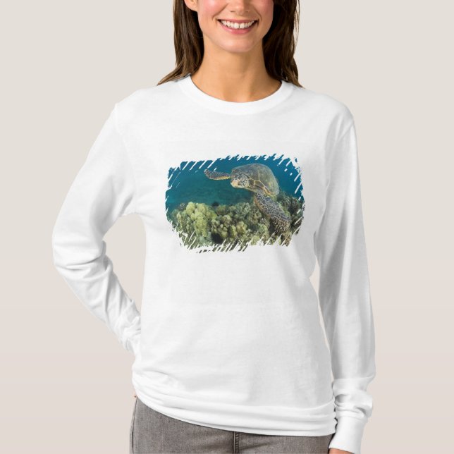 Grönt Sea Turtle (Chelonia mydas) är de två T Shirt (Framsida)