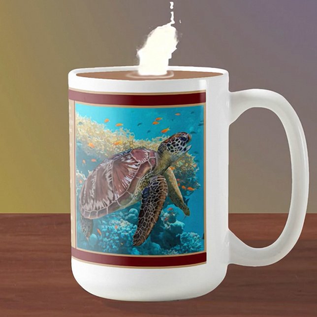 Grönt Sea Turtle Coffee Mugg (Skapare uppladdad)