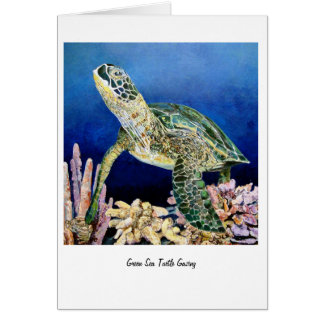 Grönt Sea Turtle Gazing Hälsningskort