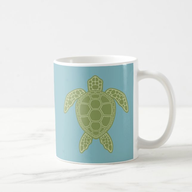 Grönt Sea Turtle Kaffemugg (Höger)