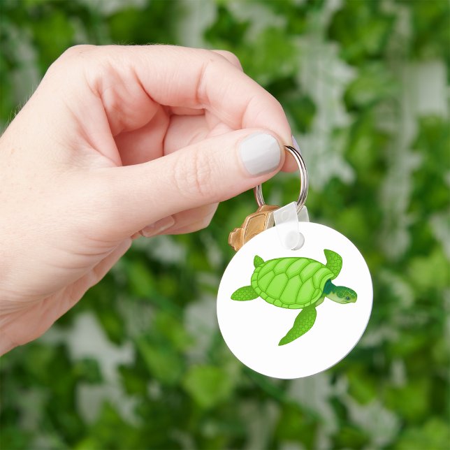 Grönt Sea Turtle Keychain Nyckelring (Skapare uppladdad)