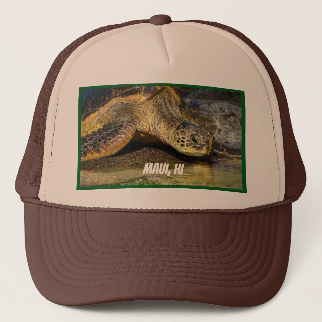 Grönt Sea Turtle Maui baseball cap Keps (Framsida)
