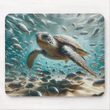 Grönt Sea Turtle Mousepad