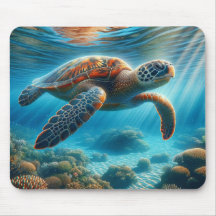 Grönt Sea Turtle Mousepad