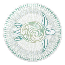 Grönt Sea Turtle och Mandala | Nautisk