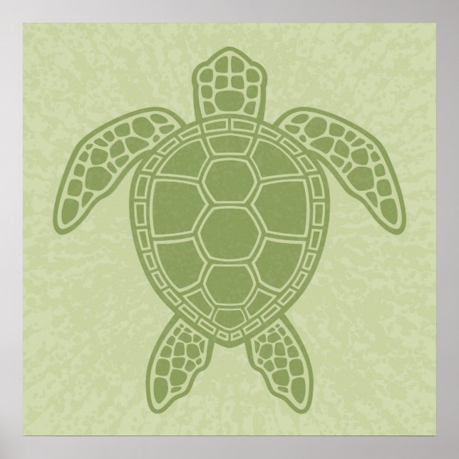 Grönt Sea Turtle Poster (Framsidan)