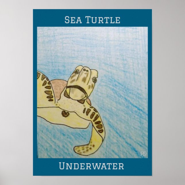 Grönt Sea Turtle Poster (Framsidan)