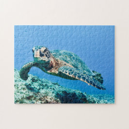 Grönt Sea Turtle Pussel