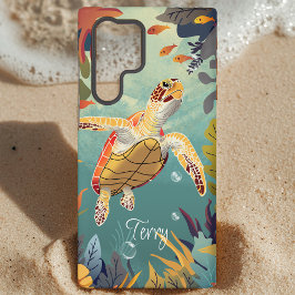 Grönt Sea Turtle Simmas Stilla havet