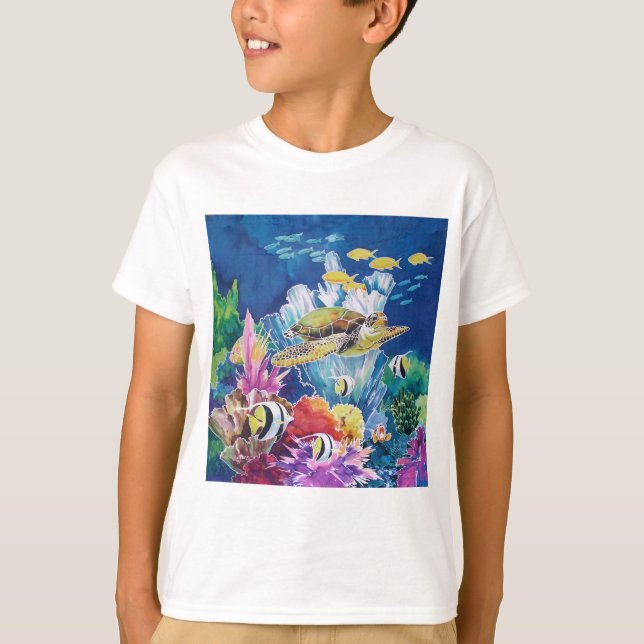 Grönt Sea Turtle T-shirt (Framsida)