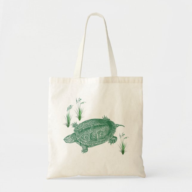 Grönt Sea Turtle Tygkasse (Framsidan)
