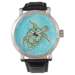 Grönt Sea Turtle Underwater Armbandsur