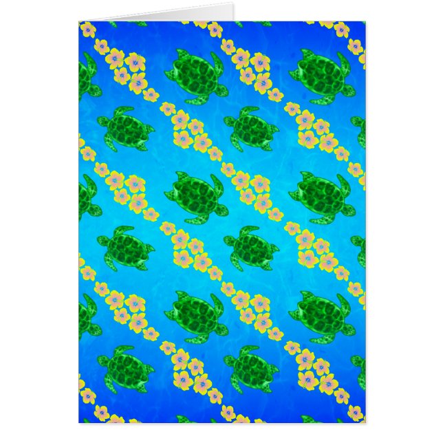 Grönt Sea Turtles Hälsningskort (Framsidan)