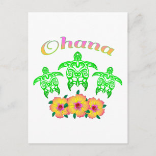 Grönt Sea Turtles Hawaiian Ohana Vykort