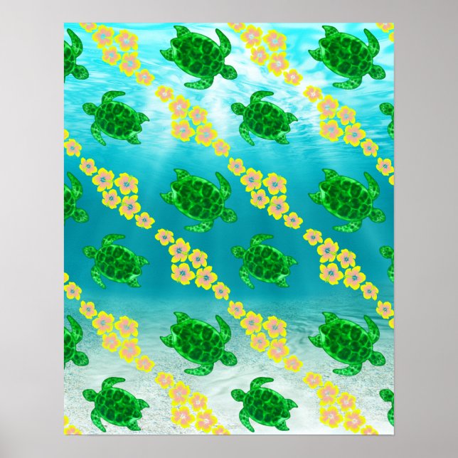 Grönt Sea Turtles Poster (Framsidan)