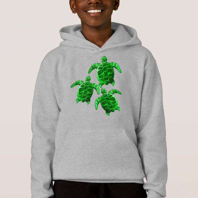 Grönt Sea Turtles T Shirt (Framsida)