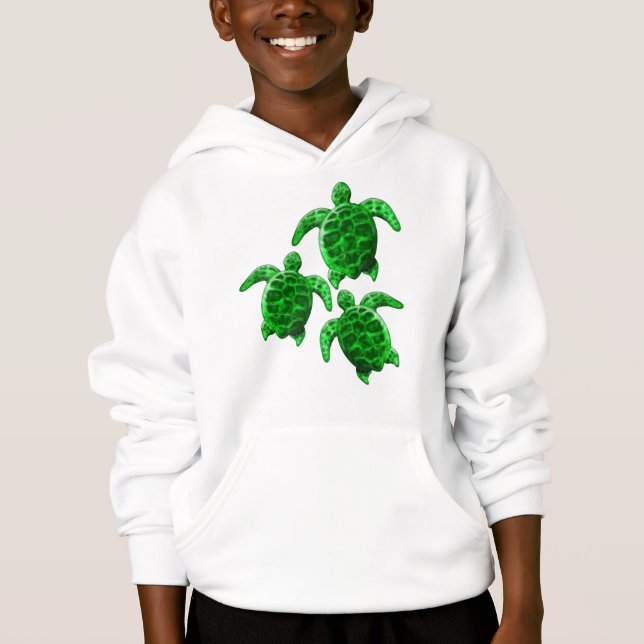 Grönt Sea Turtles T Shirt (Framsida)