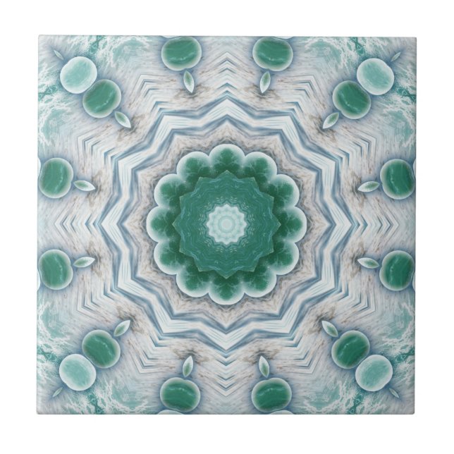 Grönt Seafoam Geometric Fantasy Bathroom Tile Kakelplatta (Framsidan)