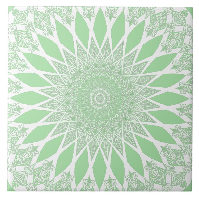 Grönt Seafoam Tristyns Mandala Kakelplatta (Framsidan)