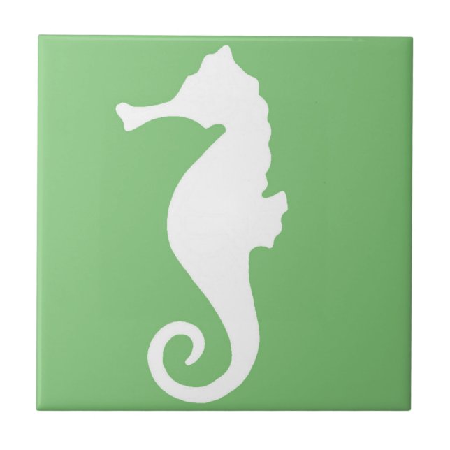 Grönt Seahorse Kakelplatta (Framsidan)