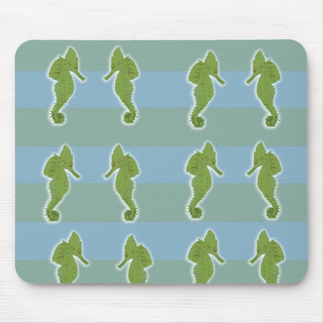 Grönt Seahorse Mousepad Musmatta (Framsidan)