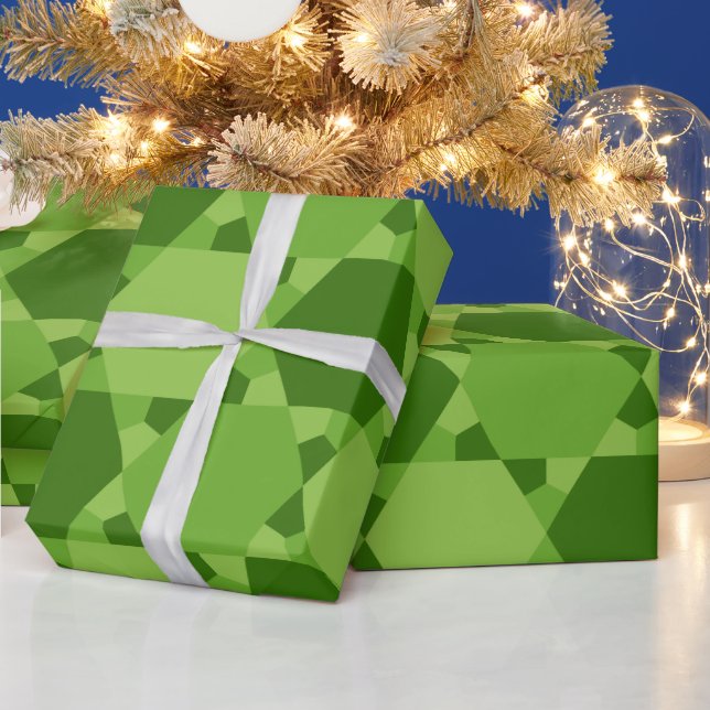 Grönt sex optiska stjärnor Mönster Presentpapper (Helgdagar)