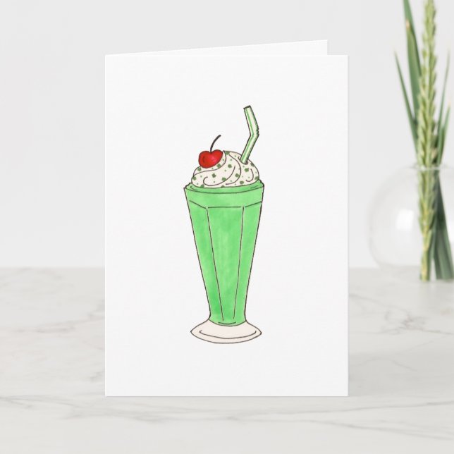 Grönt Shake Milkshake St. Saint patrick's day Kort (Framsida)