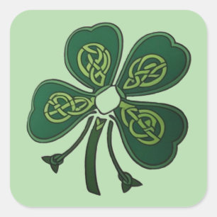 Grönt Shamrock 2025 Fyrkantigt Klistermärke