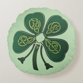 Grönt Shamrock 2025 Rund Kudde