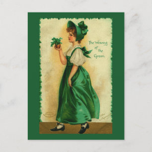 Grönt Shamrock Art Vykort