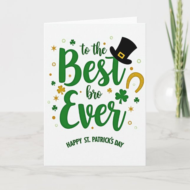 Grönt Shamrock Bästa Bror Kort (Framsida)