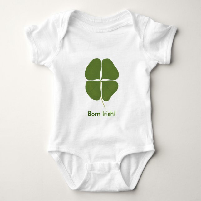 Grönt Shamrock, Born Irish Saint Patricks Day Tee (Framsida)